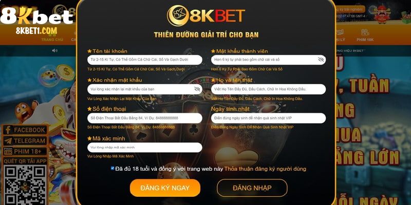 Đăng ký 8KBET đơn giản